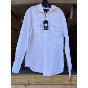 NWT American Stitch Mens Button Up‎ White Size XL